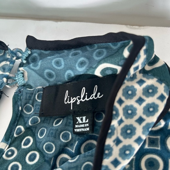 NWOT Lipslide Teal/White/Black Tie Front - Picture 6 of 10